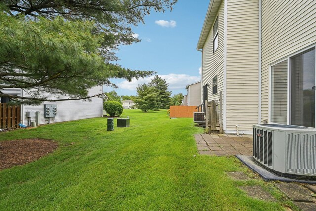 894 Noddymill Ln E Unit 28E, Columbus, OH 43085 - view of green lawn with central AC unit and a patio area