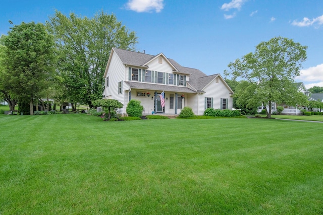 6962 Whitetail Ln, Westerville, OH 43082 - view of front facade featuring a front lawn, a porch, and roof with shingles
