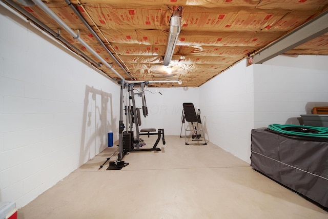 6962 Whitetail Ln, Westerville, OH 43082 - workout area featuring concrete block wall