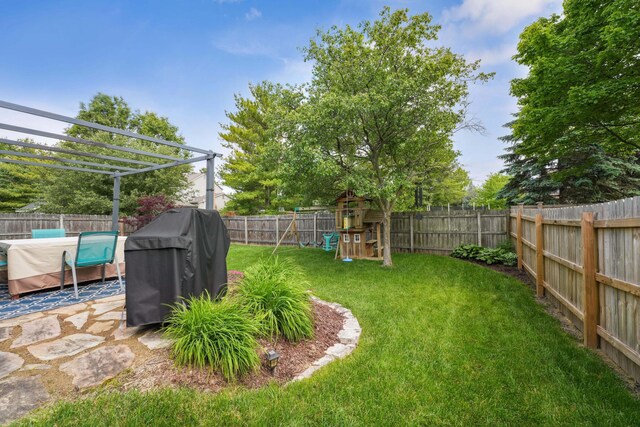 5718 Brook Hollow Dr, Hilliard, OH 43026 - view of yard featuring a pergola and a playground