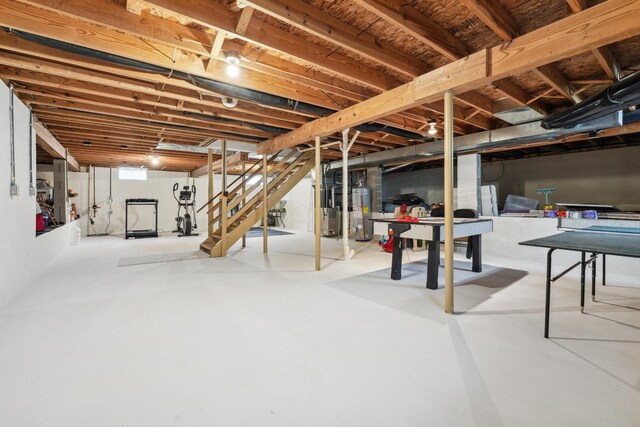 5718 Brook Hollow Dr, Hilliard, OH 43026 - unfinished below grade area with water heater and stairs