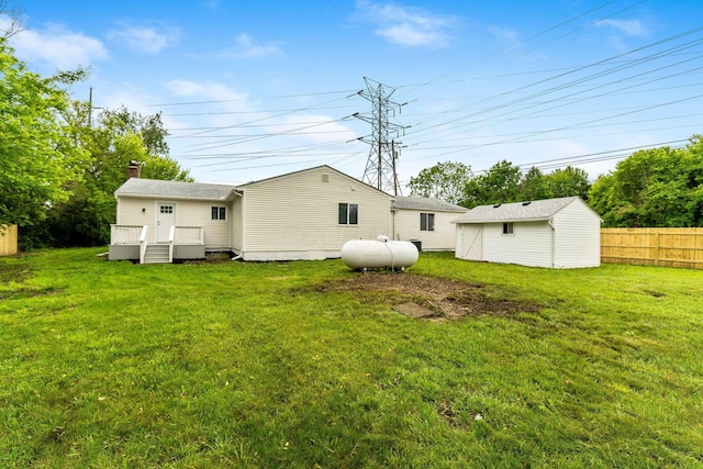 3998 Scioto Darby Creek Rd, Hilliard, OH 43026 - back of property with a chimney and an outdoor structure