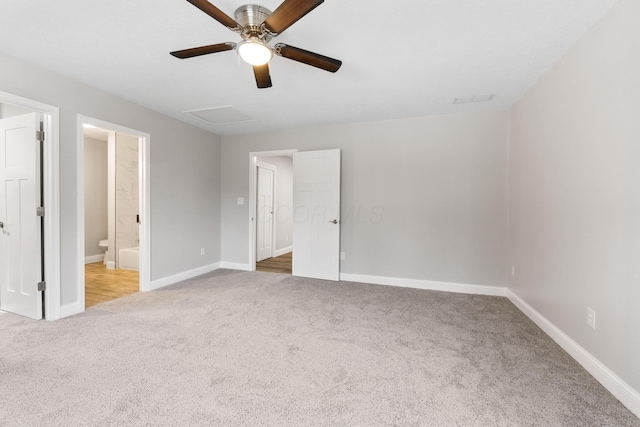 3998 Scioto Darby Creek Rd, Hilliard, OH 43026 - unfurnished bedroom featuring carpet, baseboards, attic access, and connected bathroom