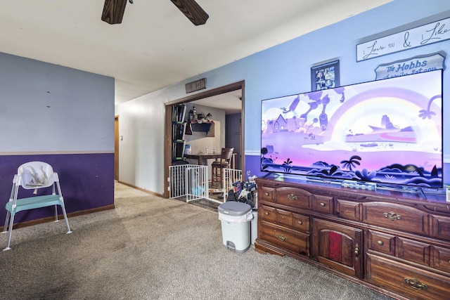 217 N Yencer St, Baltimore, OH 43105 - carpeted bedroom featuring a ceiling fan