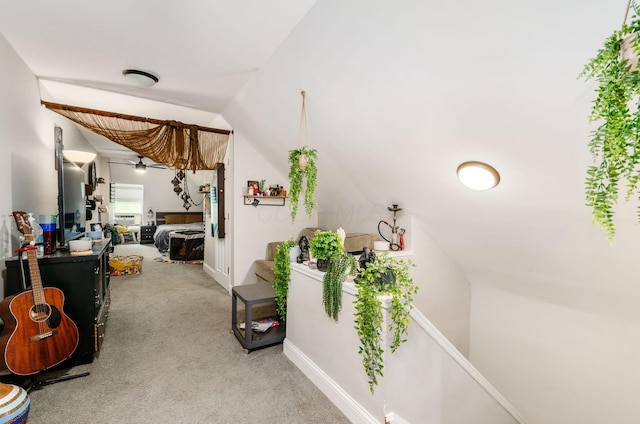 626-628 Wilson Ave, Columbus, OH 43205 - hallway with light colored carpet and vaulted ceiling