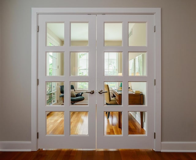 873 S Pearl St, Columbus, OH 43206 - doorway to outside featuring french doors and wood finished floors