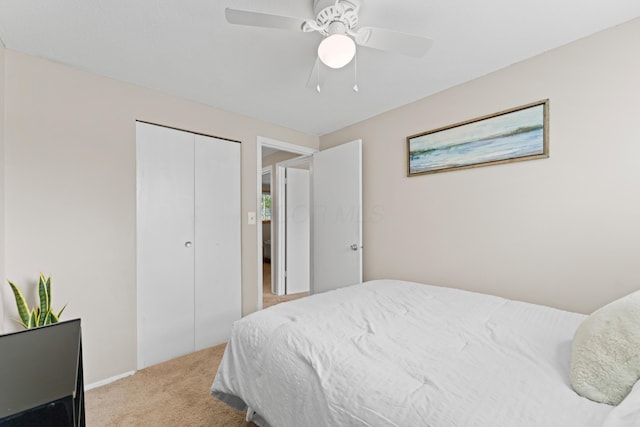 4930 Carbondale Dr, Columbus, OH 43232 - bedroom featuring carpet flooring, a closet, and ceiling fan