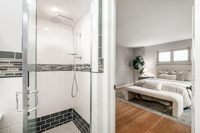 2105 Chardon Rd, Columbus, OH 43220 - full bath with a shower stall and wood finished floors