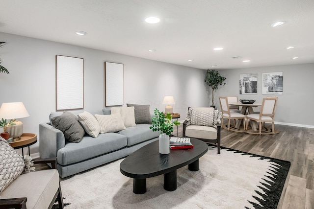 2105 Chardon Rd, Columbus, OH 43220 - living room with recessed lighting, baseboards, and wood finished floors