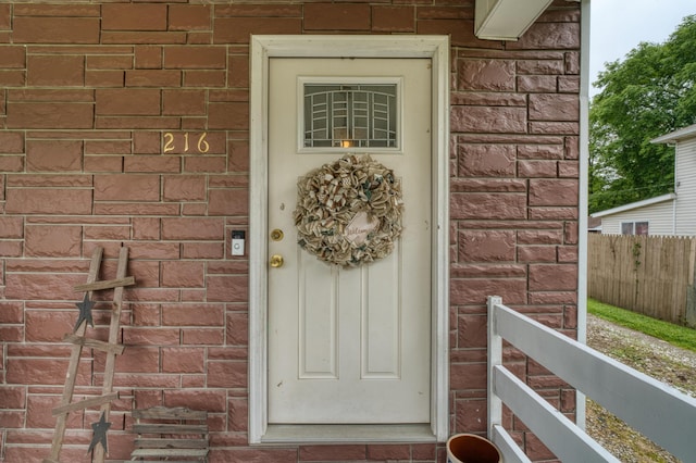 216 N St, Utica, OH 43080 - entrance to property with brick siding
