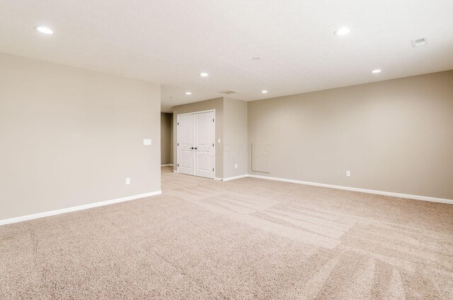 7839 Eastcross Dr, New Albany, OH 43054 - empty room with recessed lighting, light colored carpet, and baseboards