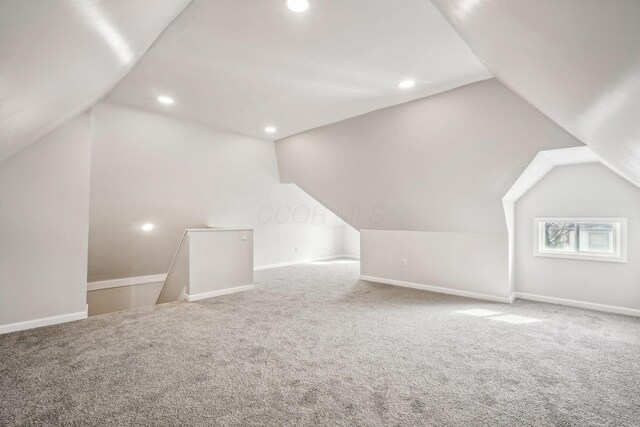 1598 Harvard Ave, Columbus, OH 43203 - bonus room featuring lofted ceiling, carpet flooring, recessed lighting, and baseboards