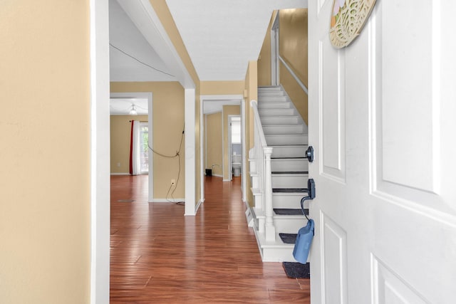883 Mcnaughten Rd, Columbus, OH 43213 - foyer featuring wood finished floors and stairs