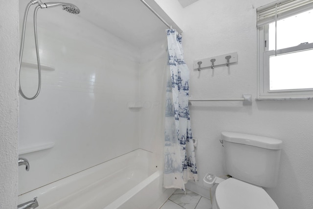 883 Mcnaughten Rd, Columbus, OH 43213 - bathroom with shower / bath combo and marble finish floors