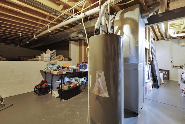 226 Purple Finch Loop, Pataskala, OH 43062 - unfinished basement with water heater and concrete block wall