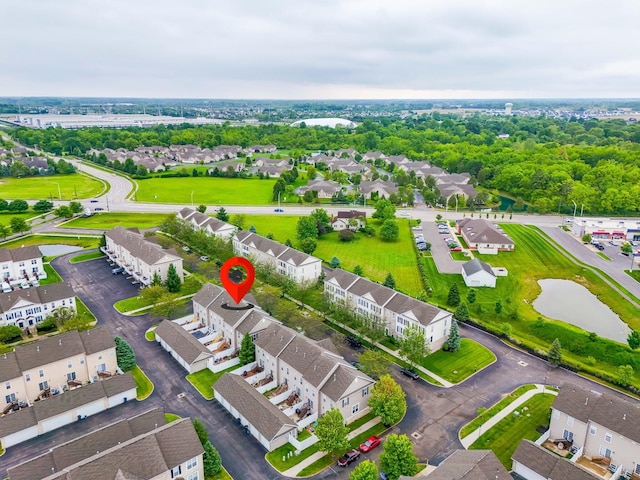 5290 Berthold Pass Dr, Dublin, OH 43016 - aerial perspective of suburban area featuring a large body of water