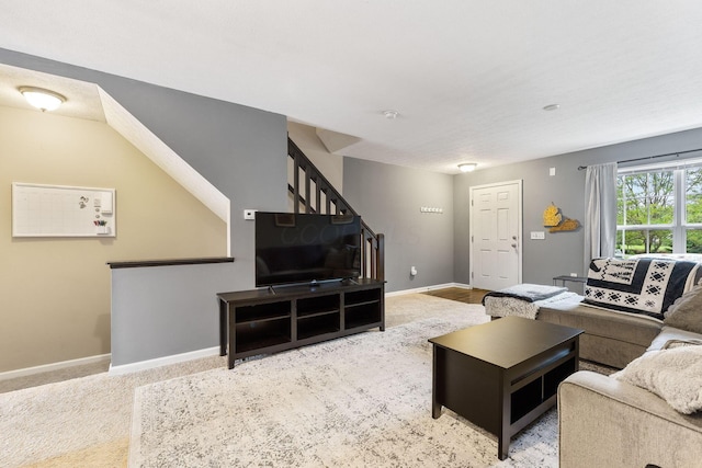 5290 Berthold Pass Dr, Dublin, OH 43016 - living area with stairway and baseboards