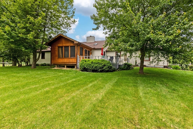 3753 Homer Rd NW, Utica, OH 43080 - rear view of property with a chimney and a yard