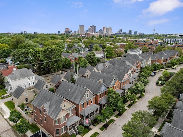 1054 Perry St, Columbus, OH 43201 - aerial perspective of suburban area featuring skyline