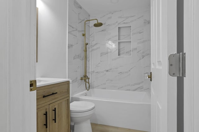 366 Orchard Ln, Sunbury, OH 43074 - bathroom with vanity, bathtub / shower combination, and toilet