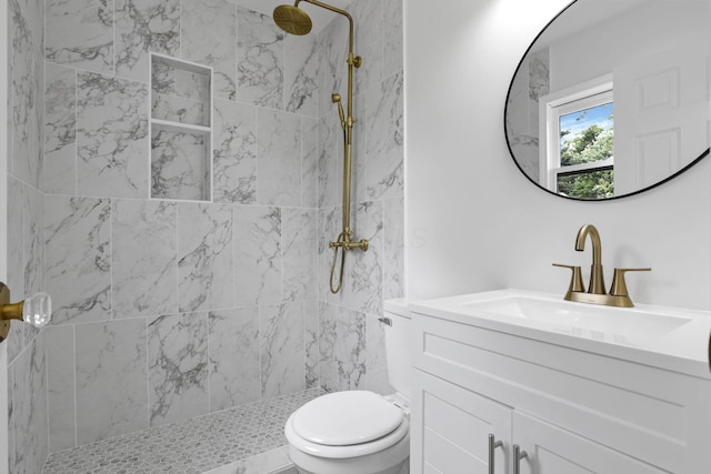 366 Orchard Ln, Sunbury, OH 43074 - bathroom featuring vanity, toilet, and walk in shower