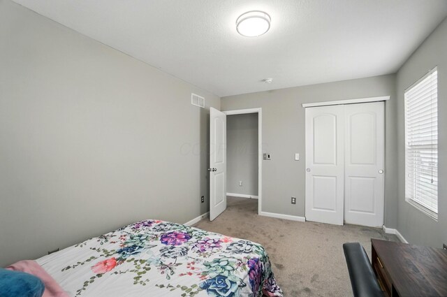 218 Christian St, Delaware, OH 43015 - bedroom with light carpet, multiple windows, baseboards, and a closet