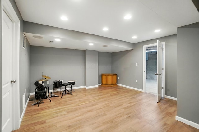 218 Christian St, Delaware, OH 43015 - office featuring baseboards, light wood finished floors, and recessed lighting
