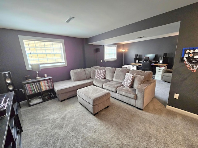 3523 Meldrake St, Columbus, OH 43230 - carpeted living room featuring an office area and baseboards