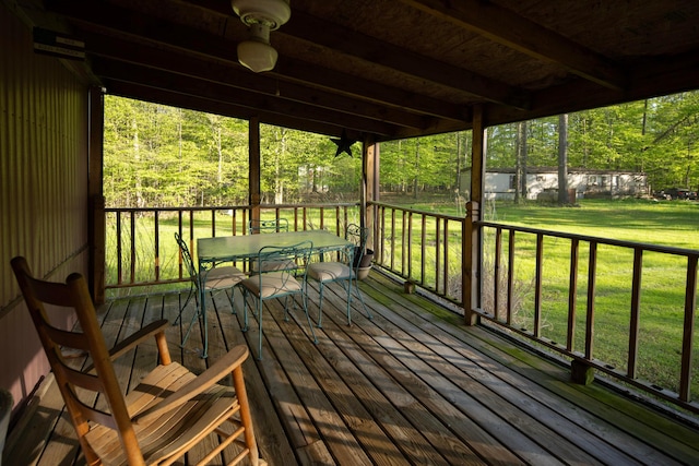 7326 State Route 19 Unit 5, Lot 105-107, Mount Gilead, OH 43338 - deck with outdoor dining area and a yard