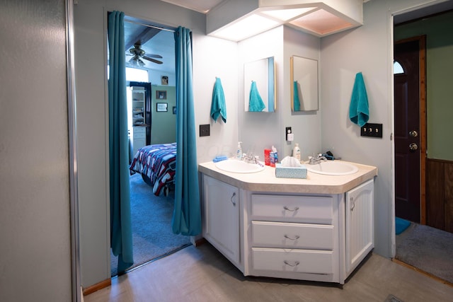 7326 State Route 19 Unit 5, Lot 105-107, Mount Gilead, OH 43338 - full bath featuring connected bathroom, double vanity, and ceiling fan