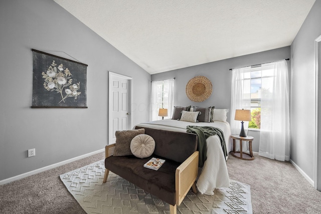1779 Westwood Dr, Lewis Center, OH 43035 - carpeted bedroom featuring baseboards, a textured ceiling, and lofted ceiling