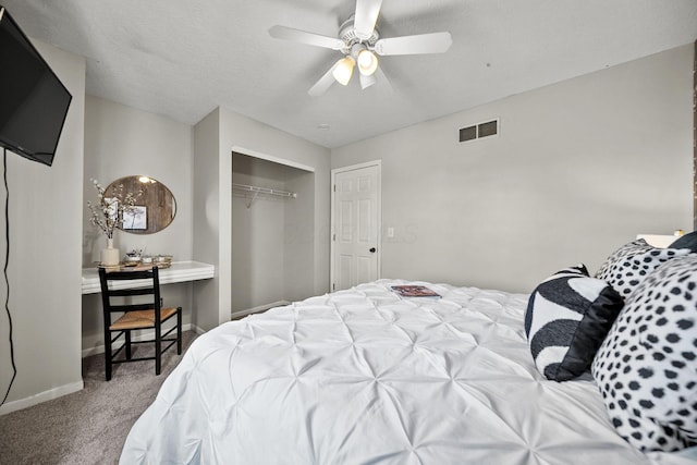 1779 Westwood Dr, Lewis Center, OH 43035 - bedroom with carpet, a closet, baseboards, and a ceiling fan