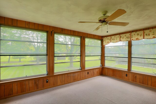 1602 Pleasantview Dr, Lancaster, OH 43130 - unfurnished sunroom with carpet and wooden walls