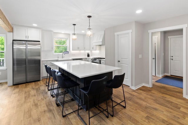 3000 State Route 257, Radnor, OH 43066 - kitchen featuring stainless steel appliances, recessed lighting, decorative backsplash, baseboards, and white cabinets