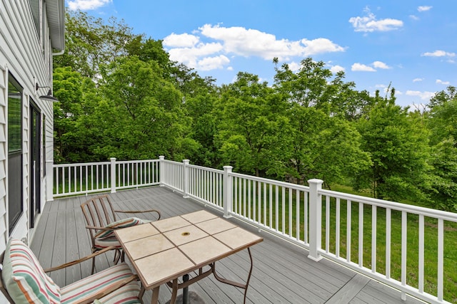 3000 State Route 257, Radnor, OH 43066 - wooden terrace with outdoor dining space and a lawn