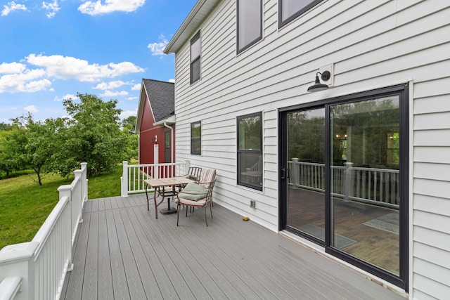 3000 State Route 257, Radnor, OH 43066 - wooden terrace featuring outdoor dining area and a yard