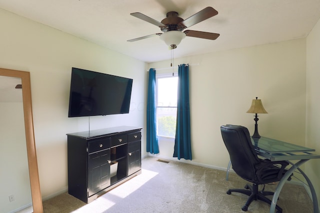 1690 Autumn Dr, Lancaster, OH 43130 - office with ceiling fan, light colored carpet, and baseboards