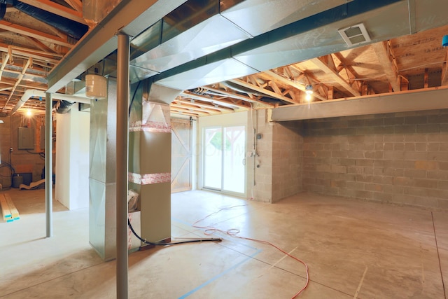 1690 Autumn Dr, Lancaster, OH 43130 - basement featuring electric panel and heating unit