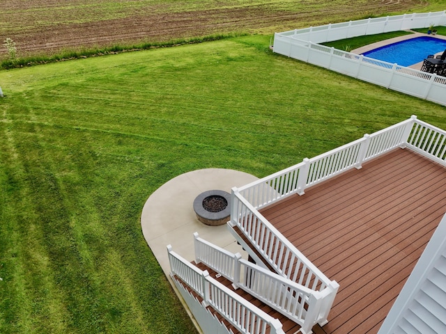 1690 Autumn Dr, Lancaster, OH 43130 - view of yard with a deck and a fire pit