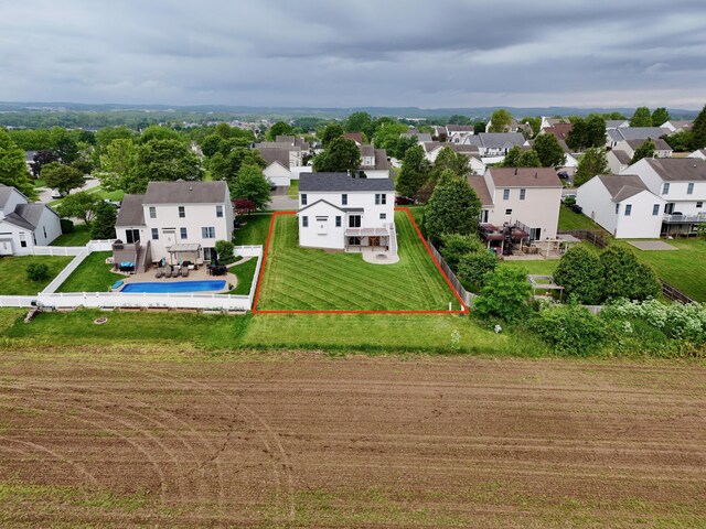 1690 Autumn Dr, Lancaster, OH 43130 - aerial view of residential area with property boundaries highlighted and a pool