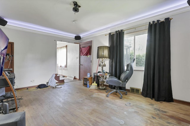 4209 Avery Rd, Hilliard, OH 43026 - living area featuring plenty of natural light, wood finished floors, and baseboards
