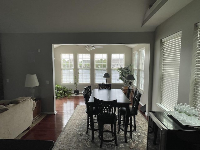 1279 Forsyth Ln, Galena, OH 43021 - dining space with wood finished floors, ceiling fan, and baseboards