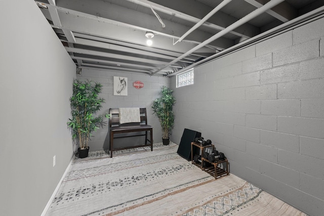 2560 Scioto View Ln, Columbus, OH 43221 - basement featuring concrete block wall