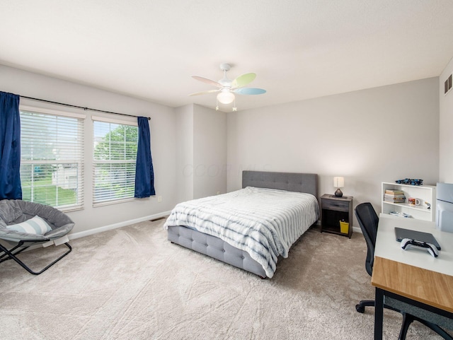 7915 Fargo Ln, Delaware, OH 43015 - carpeted bedroom featuring baseboards, an office area, and ceiling fan