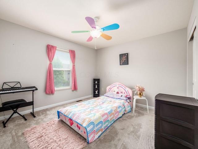 7915 Fargo Ln, Delaware, OH 43015 - bedroom featuring carpet, baseboards, and ceiling fan