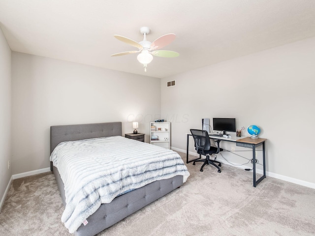7915 Fargo Ln, Delaware, OH 43015 - bedroom featuring carpet floors, baseboards, ceiling fan, and an office area