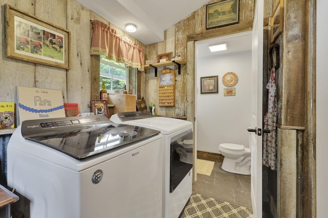 1350 Lancaster Kirkersville Rd NW, Lancaster, OH 43130 - laundry area featuring independent washer and dryer and tile patterned flooring