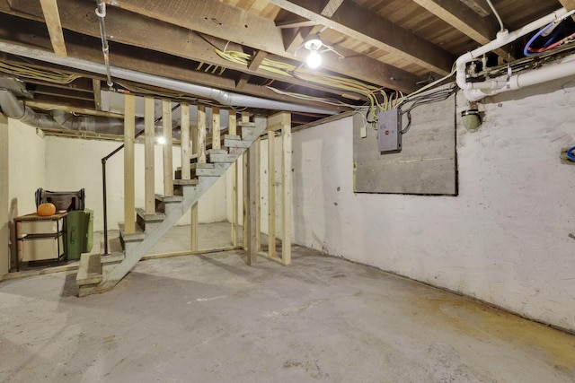 1350 Lancaster Kirkersville Rd NW, Lancaster, OH 43130 - unfinished basement with electric panel and stairs