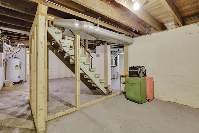 1350 Lancaster Kirkersville Rd NW, Lancaster, OH 43130 - unfinished basement with water heater and stairs