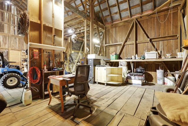 1350 Lancaster Kirkersville Rd NW, Lancaster, OH 43130 - misc room with hardwood / wood-style floors and a workshop area